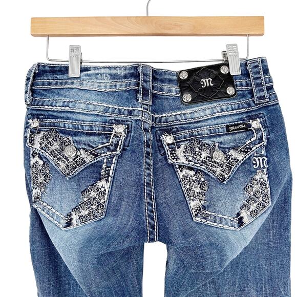Miss Me Flap Pocket Embellished Capris Sz 27 - Picture 5 of 7